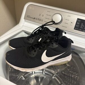 Nike Black Mesh Athletic Shoes with White Swoosh